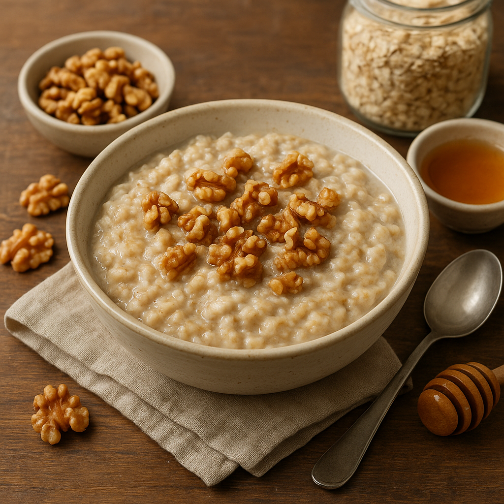 Przepis na owsiankę z orzechami