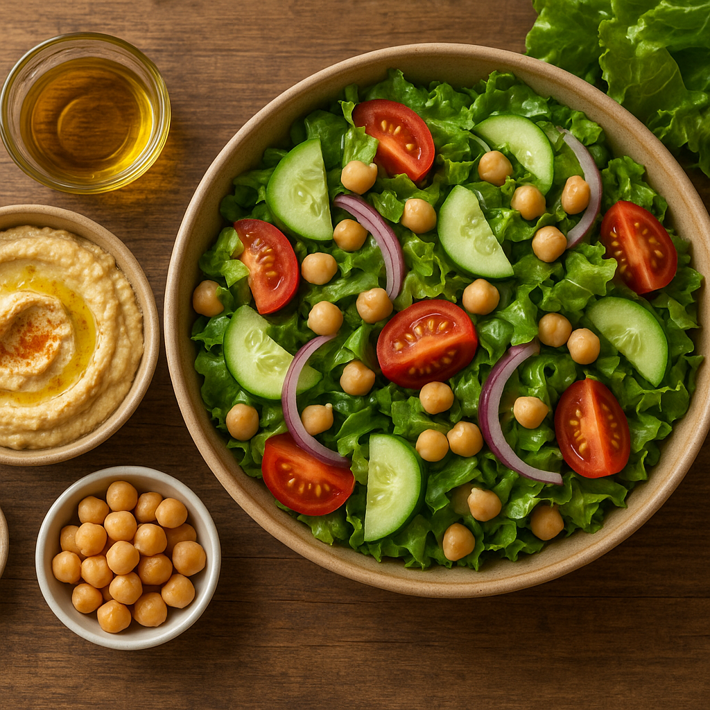 Przepis na sałatkę z hummusem