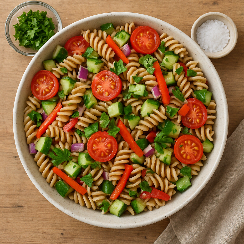 Przepis na sałatkę makaronową pełnoziarnistą