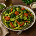 Przepis na makaron z pesto i warzywami