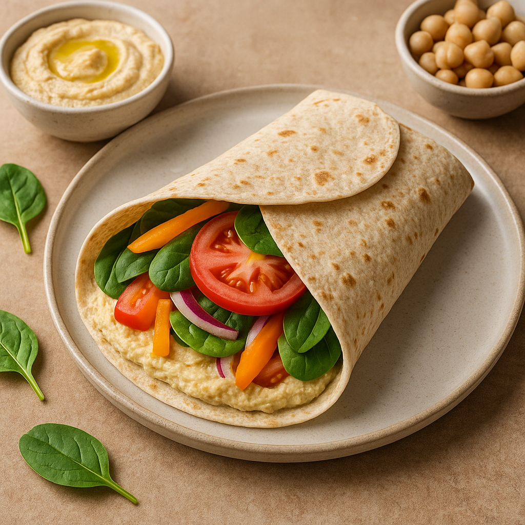 Przepis na wrapy z hummusem