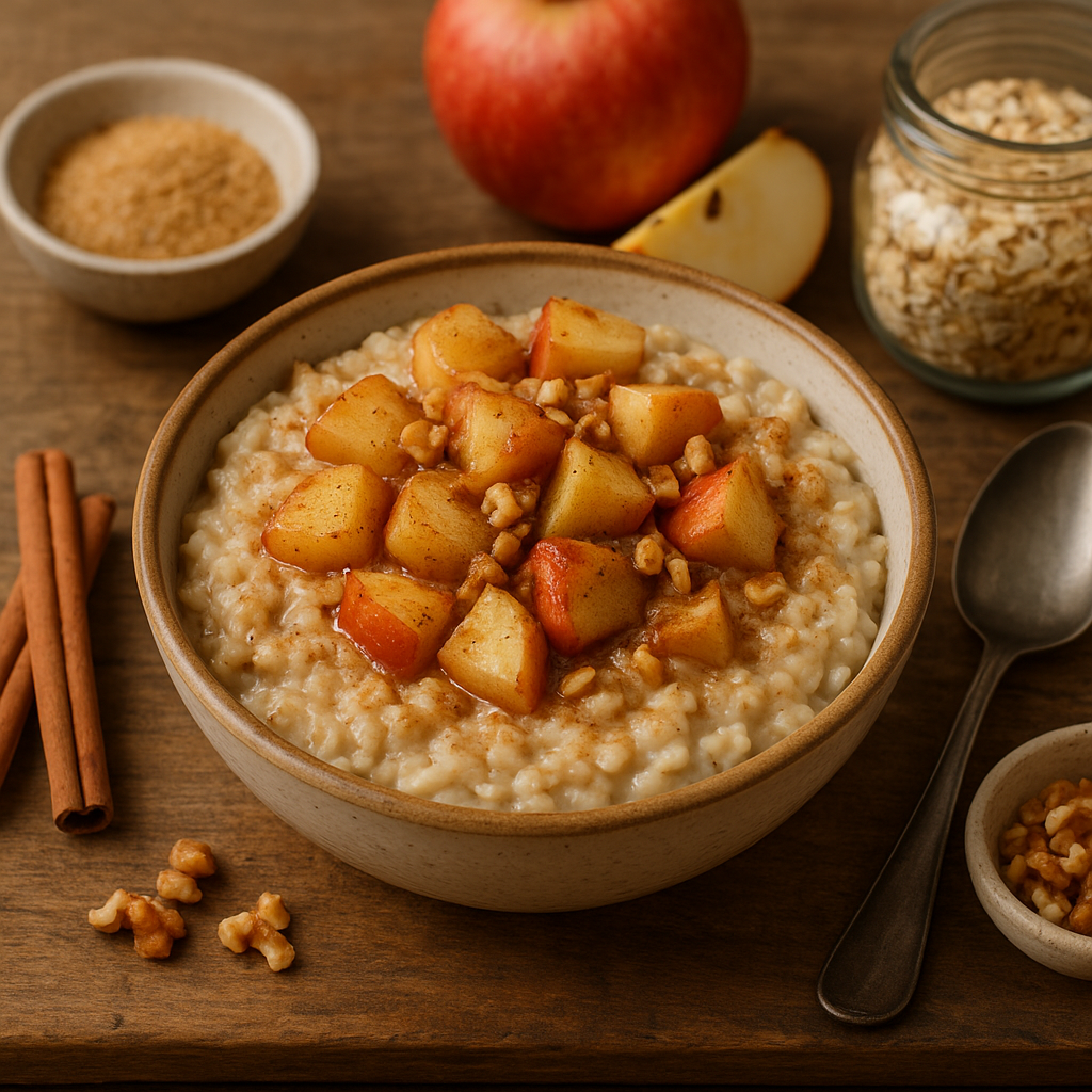 Przepis na owsiankę szarlotkową